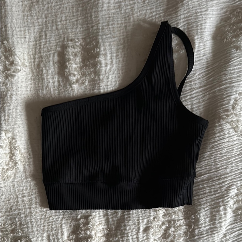 Year of Ours Black Asymmetrical Sports Bra